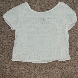 American Eagle white holed top